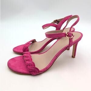 Stuart Weitzman Dancer Twistie 100 Suede Sandal Women's Pink Size US7 EU37.5